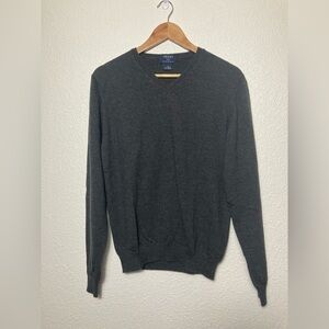 Brooks 346 fine Italian merino wool sweater Vneck pullover Medium long sleeve